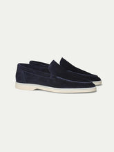 Summer Luxe: Premium Navy Blue Suede Loafers